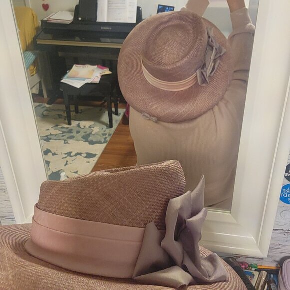 100%  straw David Dunkley Fine Millinery hat size 56 cm hand made in Canada - Picture 6 of 9